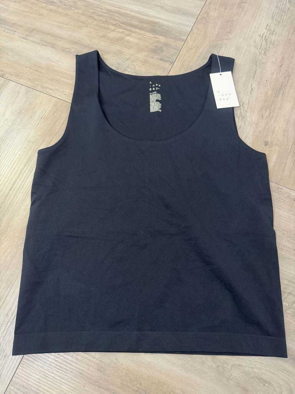 A New Day Tank Top Size XX-Large Black Seamless Scoop Neck